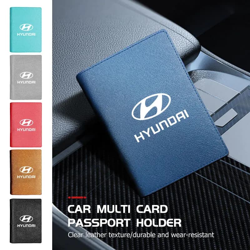For Hyundai Passport Holder Travel Essentials Wallet Cover Case Women Men Driving Document Storage Ioniq Sonata Elantra Solaris