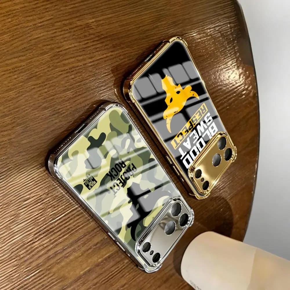 Project R-RockS Phone Case For iPhone 17 16 15 14 13 12 11 Plus Pro Max Gold silver four-corner shockproof glass