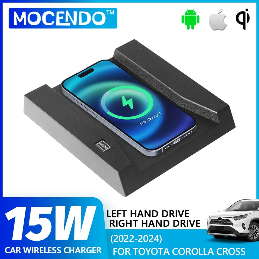 15W QI Ricarica Wireless Per Toyota Corolla Cross 2022 2023 2024 Accessori Caricatore Veloce Piastra di Supporto Del Telefono Prodotto Interno