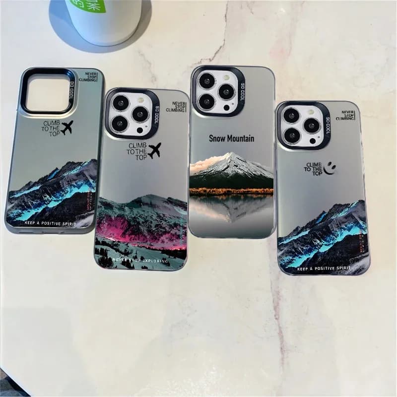 Snow Mountain Placca Argento Custodia Per Xiaomi POCO X7 F7 Pro X6 F6 M6 F4 X5 X3 NFC Mi 14T Pro 13 11 Lite 5G NE 12 14 13T 12T