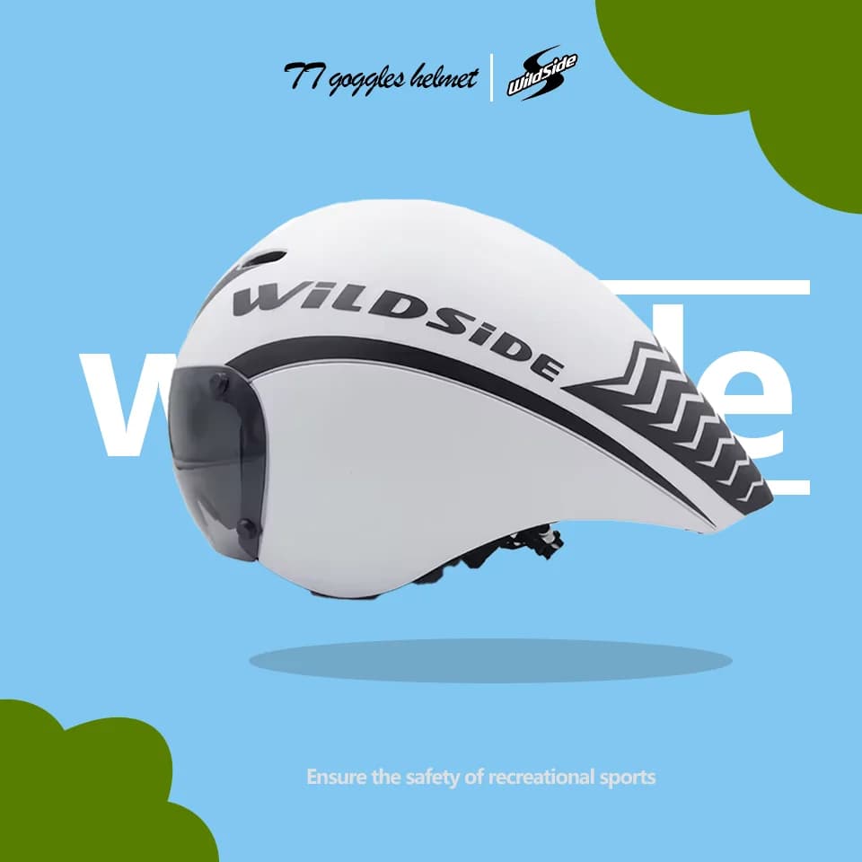 WILDSIDE TT Casco da ciclismo Occhiali da vista Triathlon Tri Casco da bici da strada Timetrial Race Bicicletta Casco Ciclismo Accessori