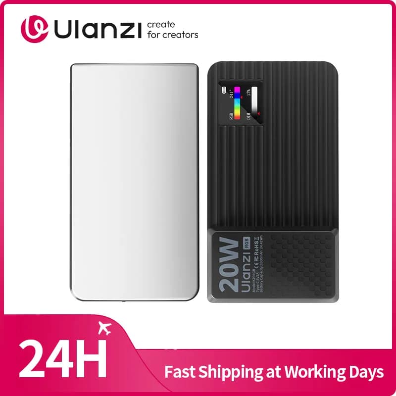 ​ Ulanzi K20RGB 20W Luce di riempimento da pannello 1800K-9000K e RGB Luce video a colori Luce di riempimento per fotocamera Smartphone Fotografia