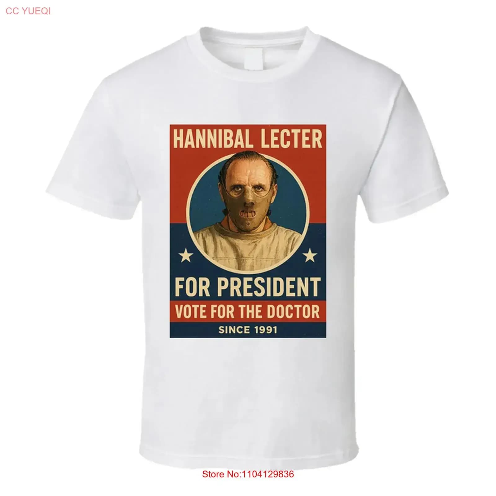 Maglietta Hannibal Lecter Vote For The Doctor 1991 President vintage, effetto lavato, elasticizzata, versatile, streetwear, unisex