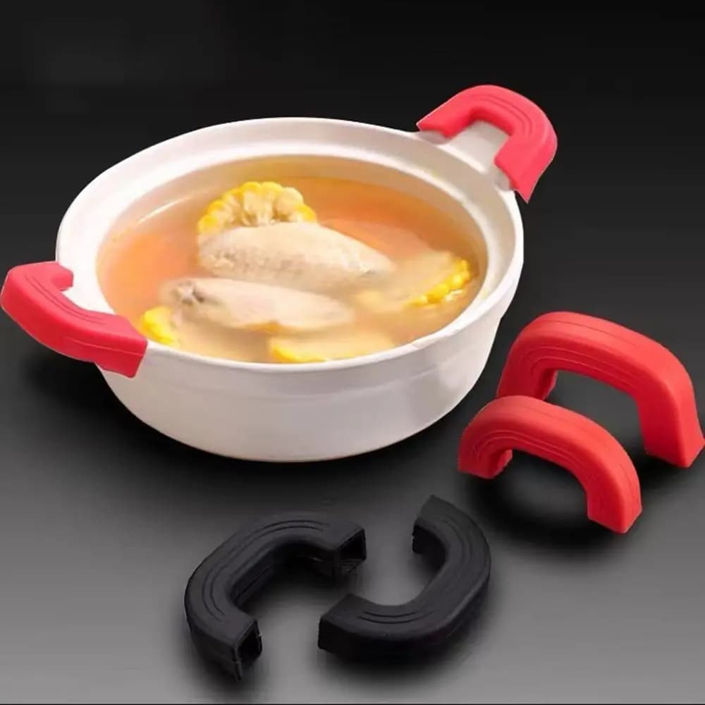 Nuovo Set di 2 Copri Manici in Silicone Antiscottatura e Antiscivolo per Pentole e Padelle in Ghisa