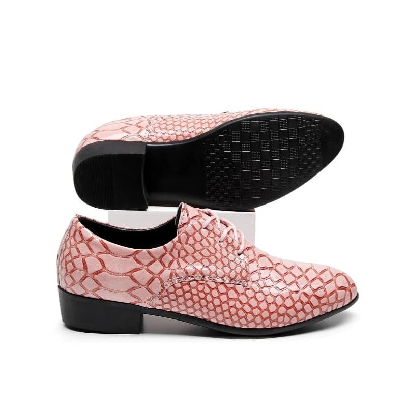 Mens Dress Business Office Oxfords Flats Plus Size 40-50 Loafers Men's Snakeskin Grain Leather Lace-Up Wedding Party Shoes