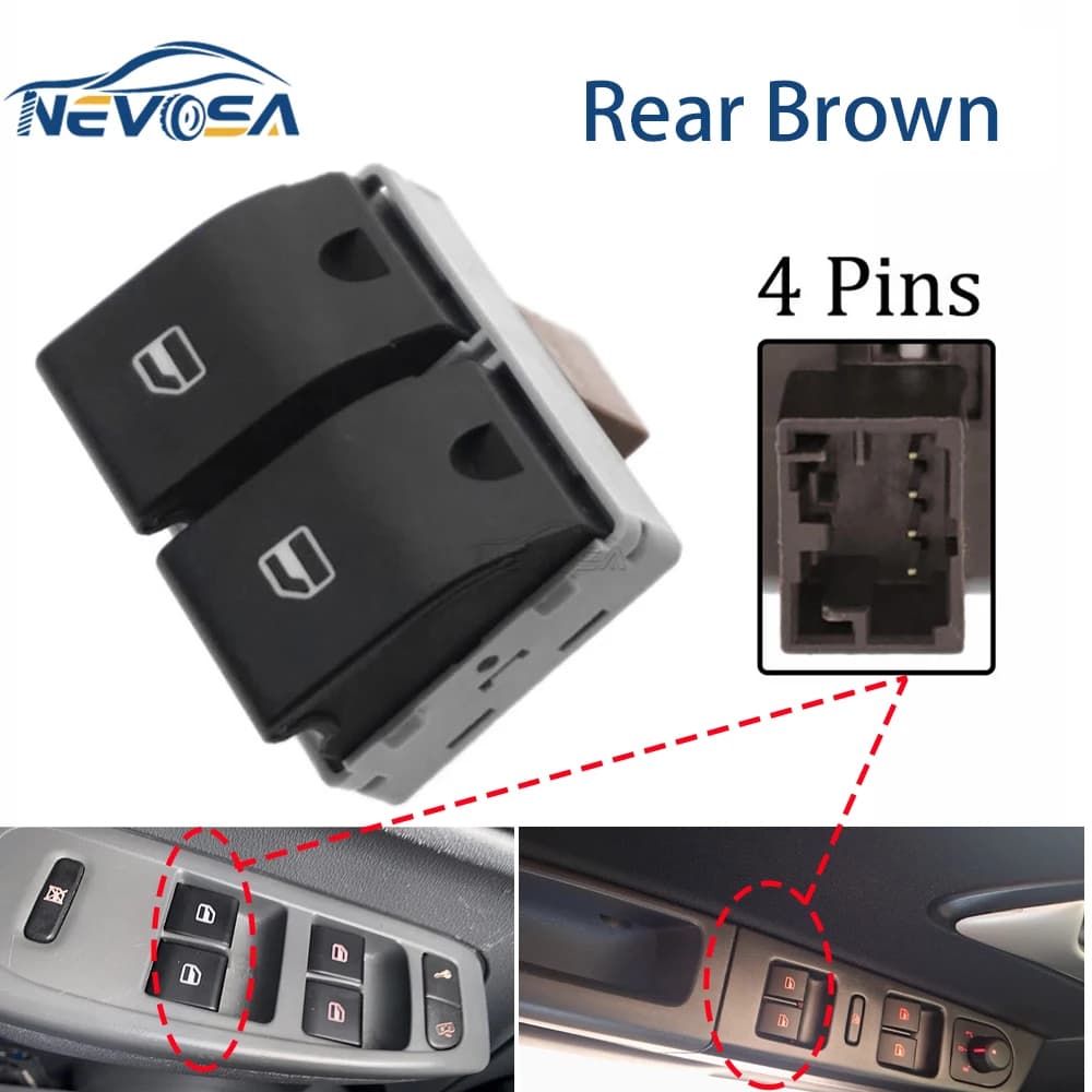 NEVOSA Per VW Gol Saveiro g4 g5 g6 g7 Fox Cross Space Fox Finestra di Energia Elettrica Console Interruttore Pulsante di Vetro LHD 6Q 0959858