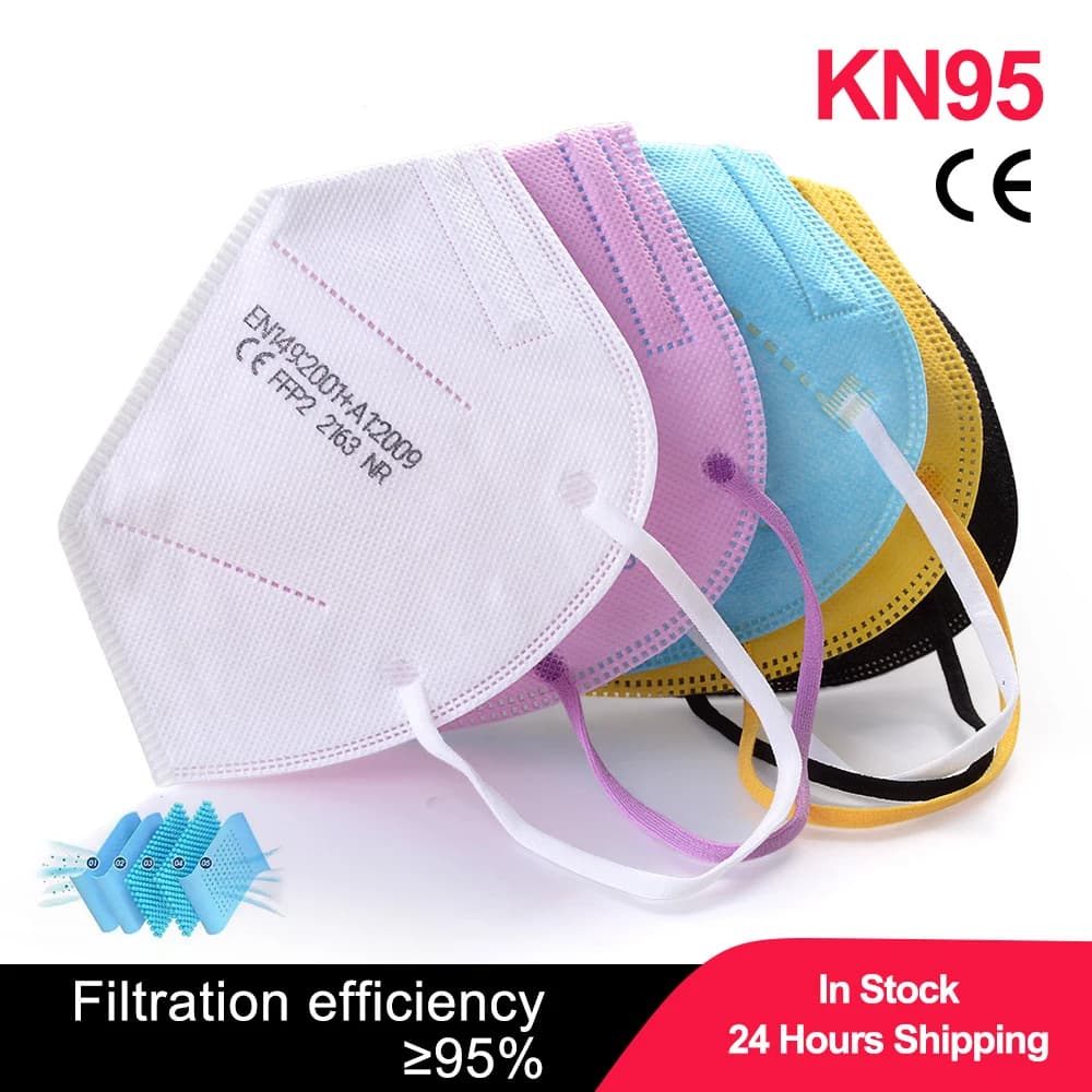 100 pcs Children mascarillas fpp2 Black KN95 CE Child FFP2 mask mascarilla kn95 5 Layers Non ffp2 Children's mask kn95 reusable