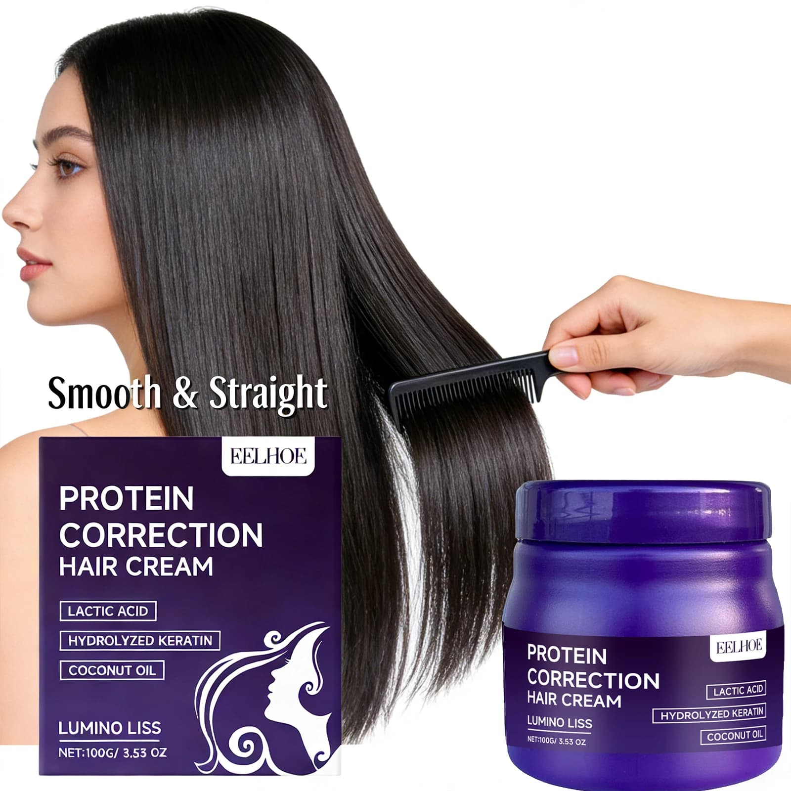 Protective Corrective Cream for Hair Nutrient and Straight Effect Long-Term Leasing Anti-Crespo