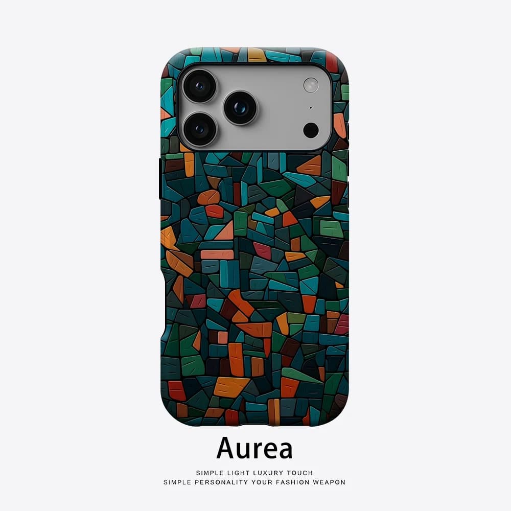 Custodia per telefono in piastrelle di terracotta verde acqua per custodia magnetica per telefono per IPhone 17 16 15 14 13 Pro Max Plus Custodia rigida singola a doppio strato