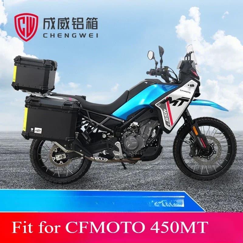 Bauletto Posteriore per Moto, Portabagagli Impermeabile in Lega di Alluminio, Topcase per Casco per CFMOTO 450MT