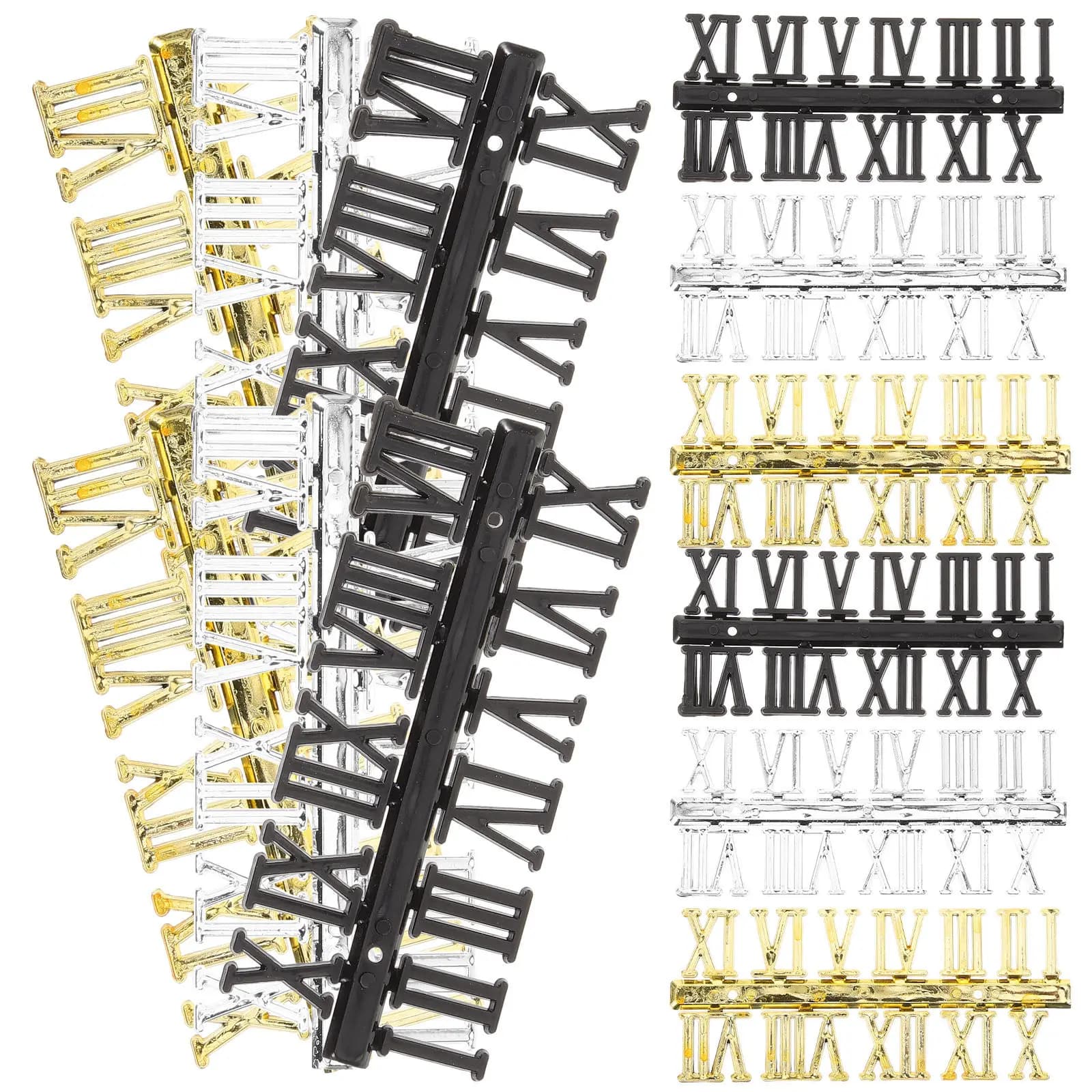 Kit of 12 Roman Numerals for Wall Clock, Plastic Numbers Robusts for Repair and Replacement, Decorative for Watches
