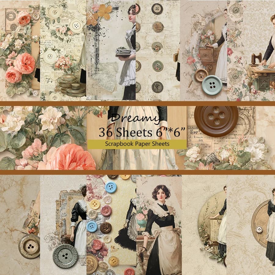 6"x6" Scrapbook Paper Set (36 Sheets): Cute Bunny/Heart Patterns for Scrapbooking, Origami & Kids’ DIY Card Making.