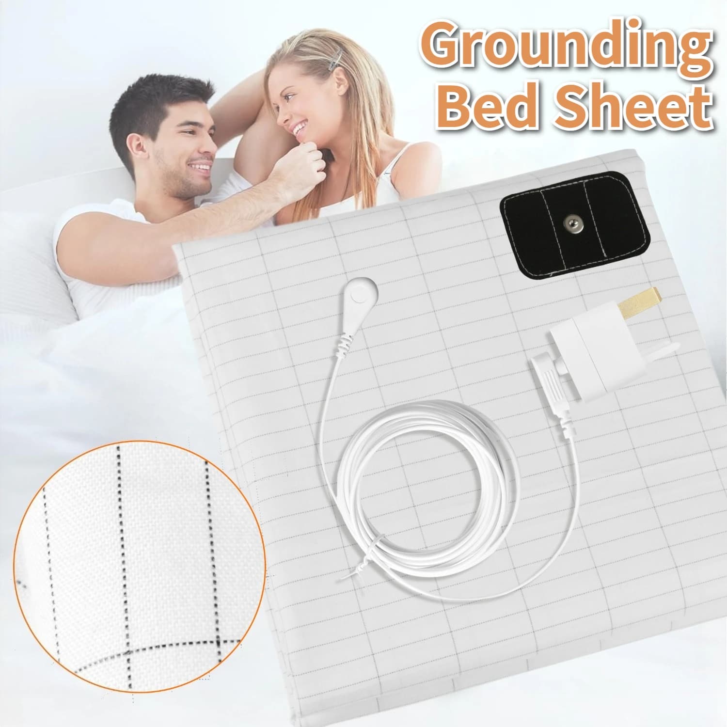 Grounding Mat Grounding Sheets with 10% Silver Fiber and 90% Organic Cotton Natural and Healthy Earth Energy