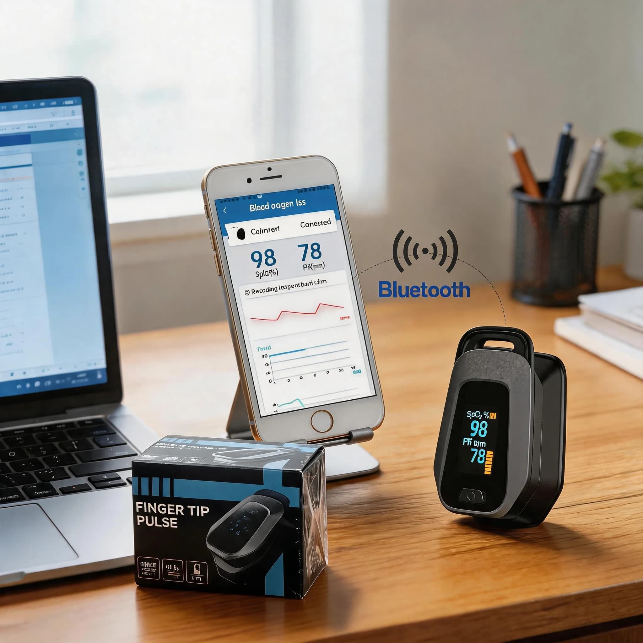 JianYouCare Bluetooth Wireless transmission Portable Oximetro De Dedo spo2 PR fingertip oximeters Finger oximetro pulse Oximeter