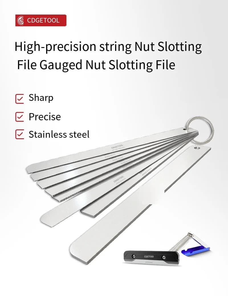 Set di file per slot per dadi per chitarra elettrica Banjo - Strumenti di riparazione per la regolazione dell'azione delle corde