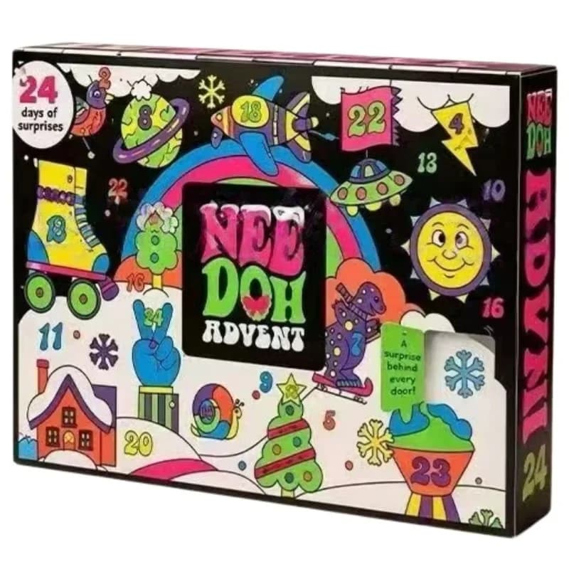 2026 New NeeDoh Christmas Advent Calendar Gift Box, 24‑Day Surprise Mini Squishy Fidget Toys, Sensory Stress‑Relief Toy Set,