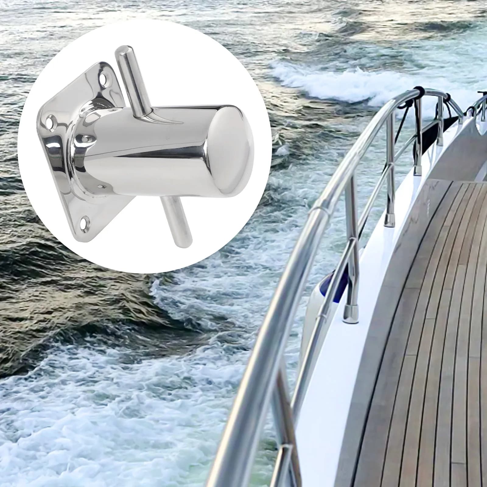 316 Grade Stainless Steel Bollard for Samson Post 60mm Marine Mooring Cable Bolt for Secure Docking and Rope Management