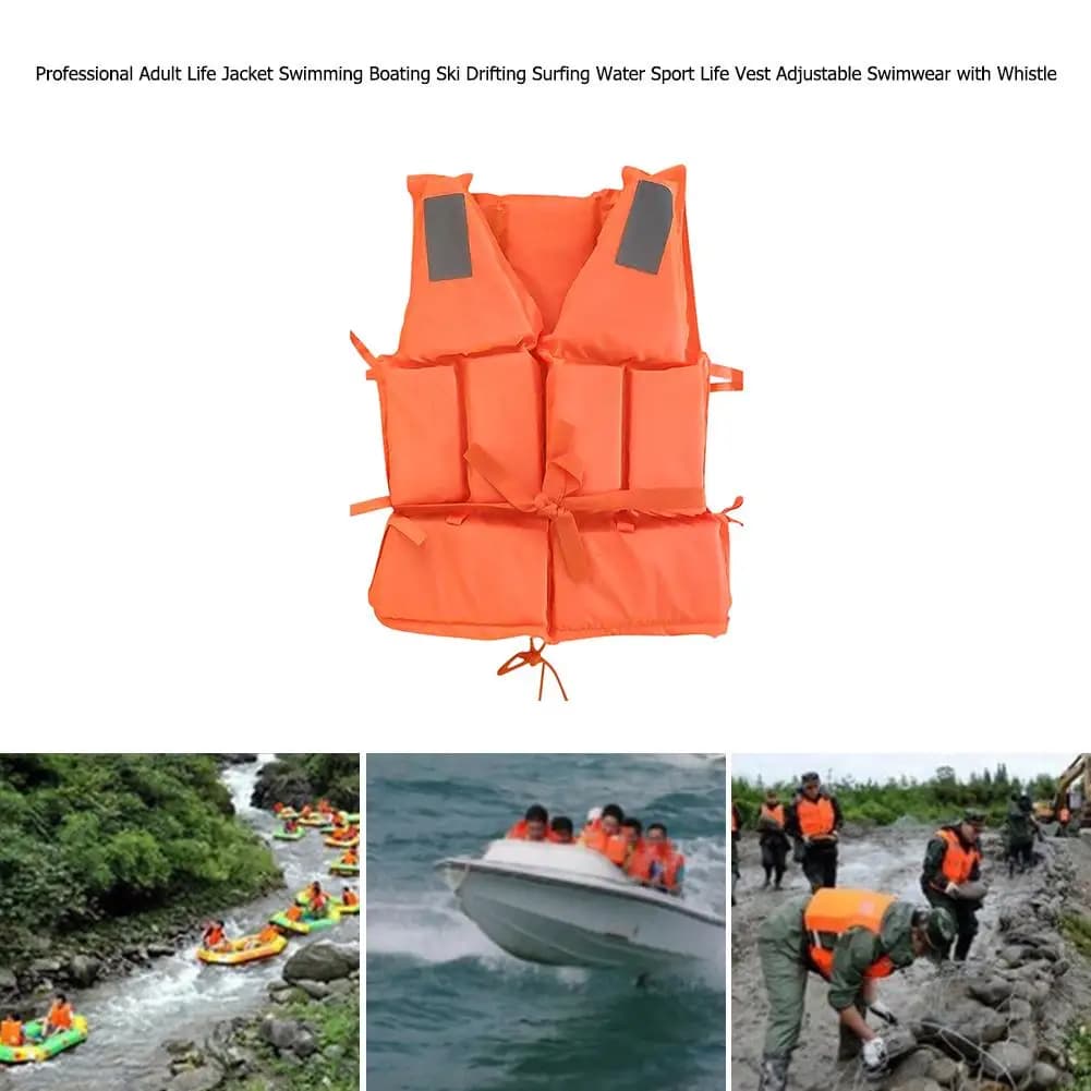 Fishing Life Jacket Survival Suit Life Vest Swimming for Adult with Whistle Water Sports Survival for Kayaking Boating