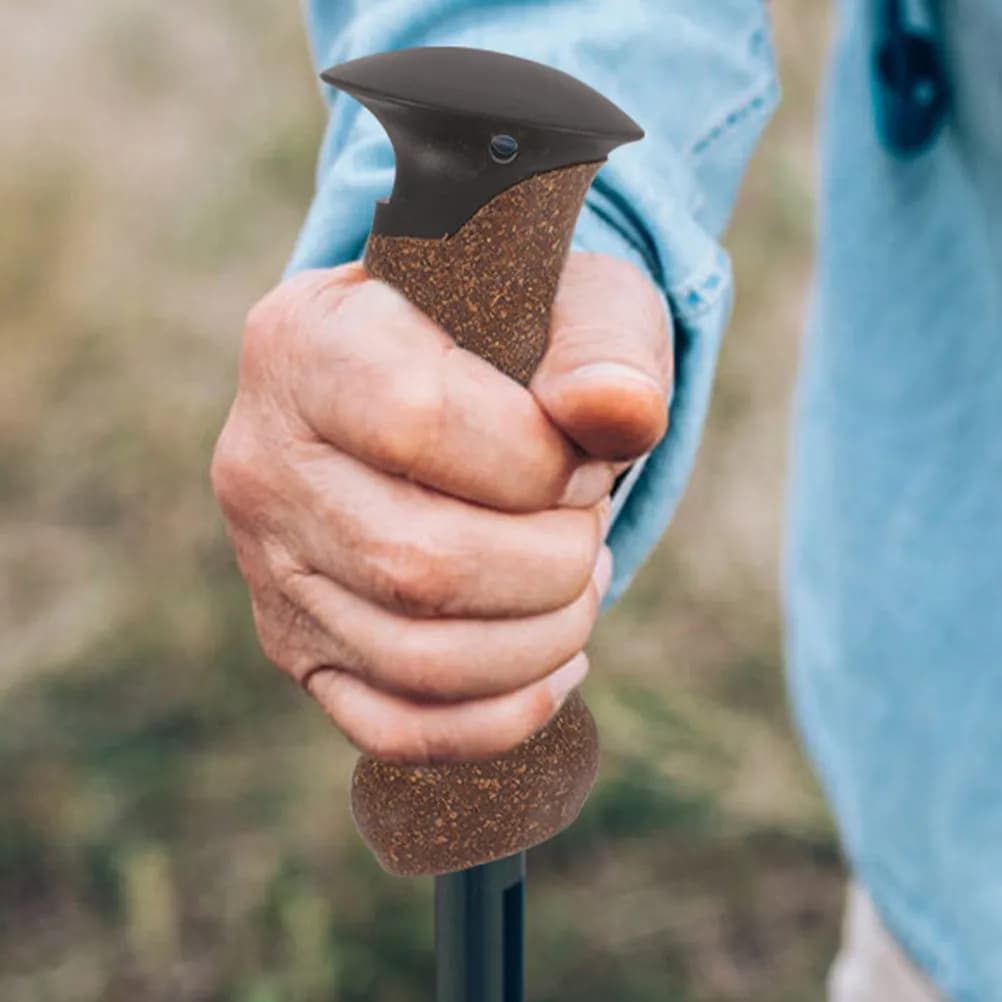 Set di 3 Impugnature di Ricambio in Sughero per Bastoncini da Trekking, Sci e Passeggio, Antiscivolo ed Ergonomiche