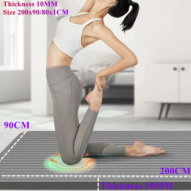 Anti-slip yoga mat 2000 × 900 mm Fitness yoga mat in 10 mm comfort foam for exercises