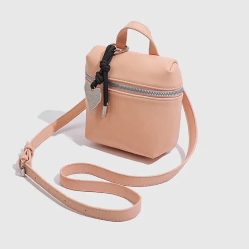 Borsa a tracolla mini versatile casual da donna, stile coreano, nuova collezione estiva 2026, con ciondolo a cuore, per cellulare