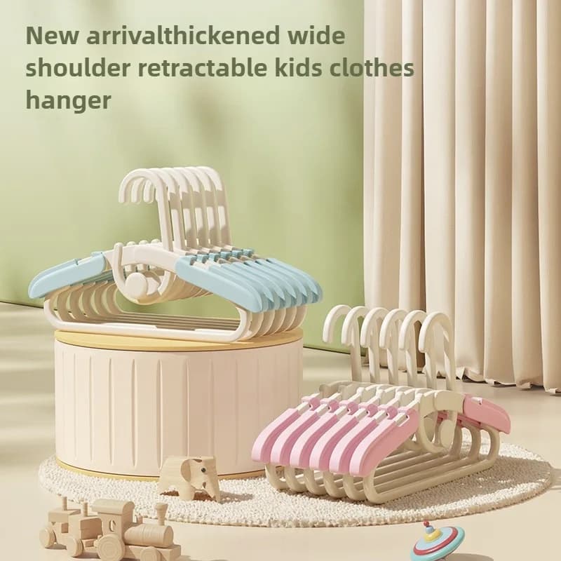 Confezione da 5/10 Grucce Appendiabiti per Bambini in Plastica Flessibile Multicolore, Nuovo Design Antiscivolo, per Cappotti e Organizzazione Armadio