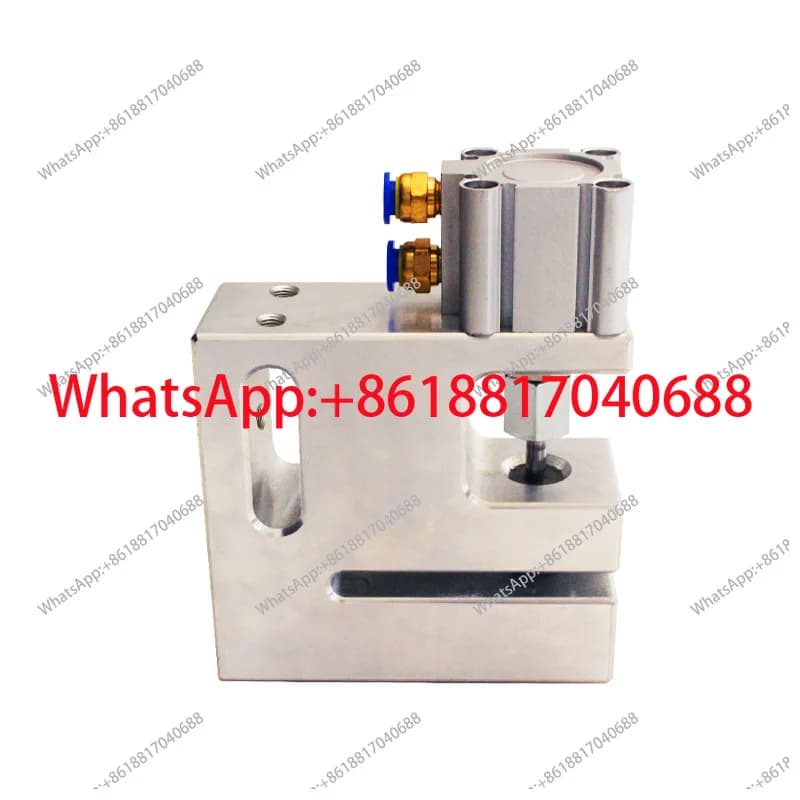 Short pneumatic punching machine, 50 mm, for round holes on plastic bags, food bag drilling machine.