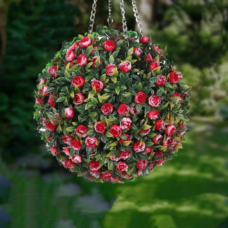Decorative Artificial Flowers Spheres, Fine Plants Simulated for Landscape, Durable Decoration for Outer, Courtyards, rooftops, Gardens and Houses
