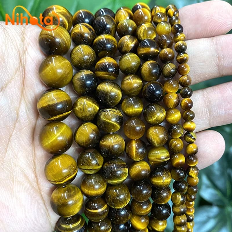 5A High Quality Brown Gold Tiger Eye Stone Round Beads Natural Stone Diy Earrings Rings Jewelry Making 15" Inch 4/6/8/10/12/14MM