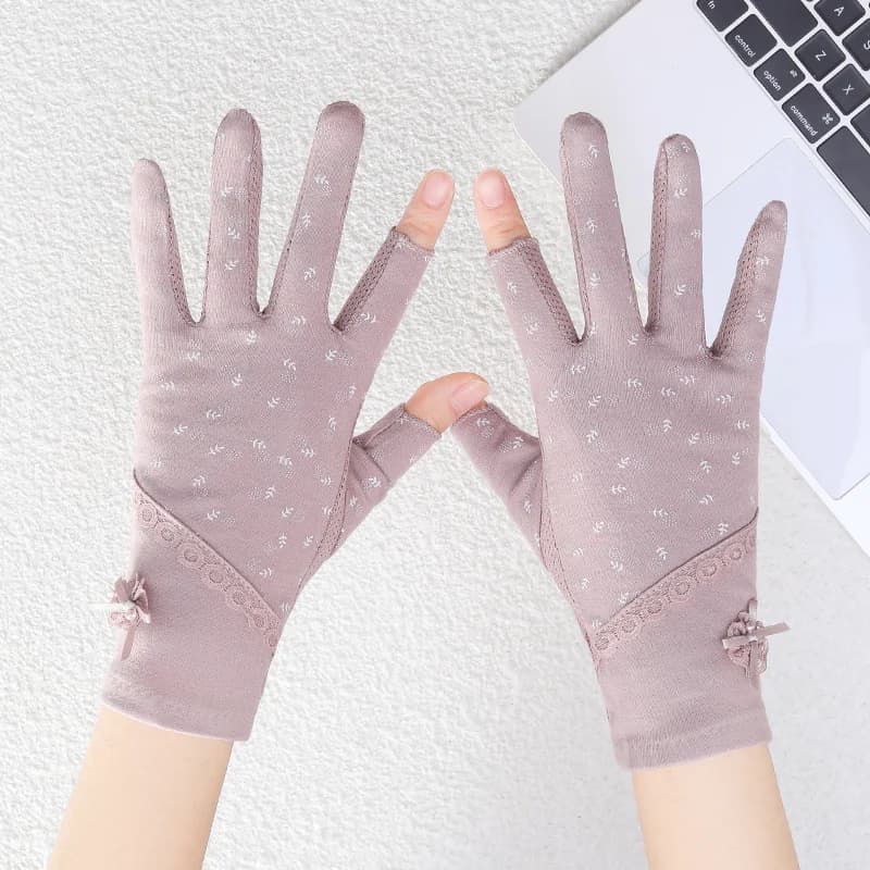 Fingerless Touchscreen UVProtective Gloves for Women–Lightweight Summer Driving and Cycling Gloves with Anti-Slip Sun Protection