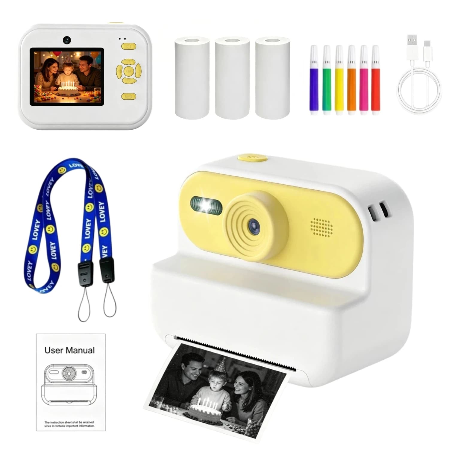 Digital Children Camera For Photography Printer Mini Portable Thermal Instant Print Photo Kids Camera 2.4inch HD Video Toy Gifts