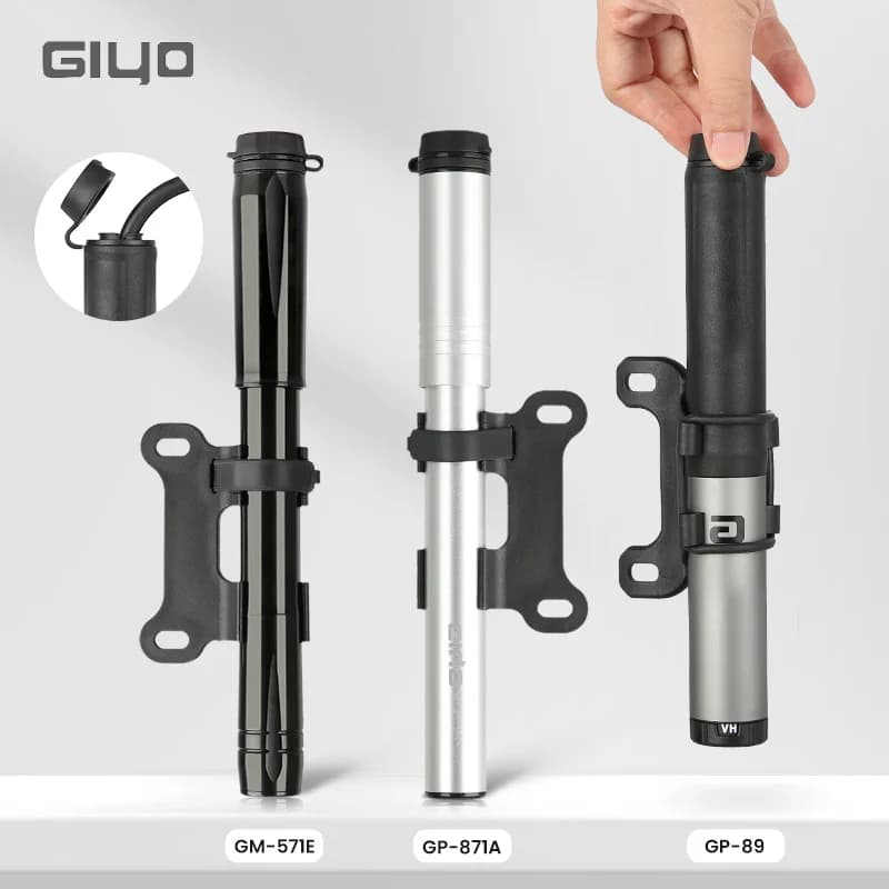 Giyo 120psi pompa per bicicletta portatile Mini Bike gonfiatore per pneumatici MTB Road Bike Schrader Presta Valve pompa ad aria manuale tubo nascosto Design