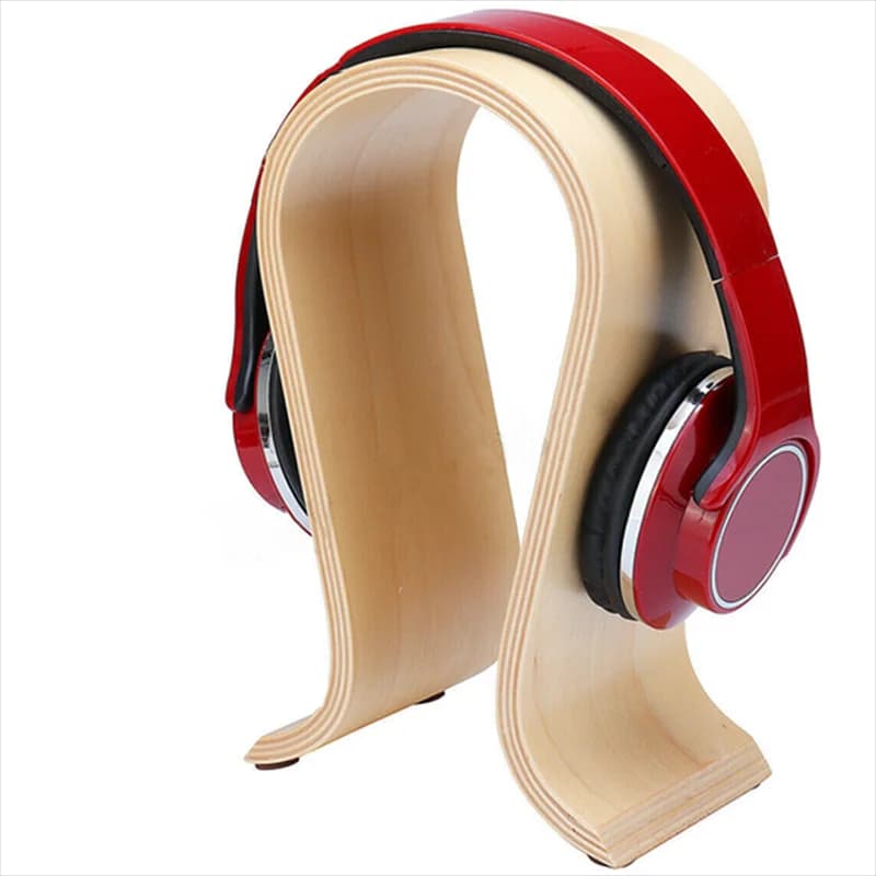 Supporto universale per cuffie in legno a forma di U supporto per cuffie in legno espositore da scrivania supporto per Rack per cuffie