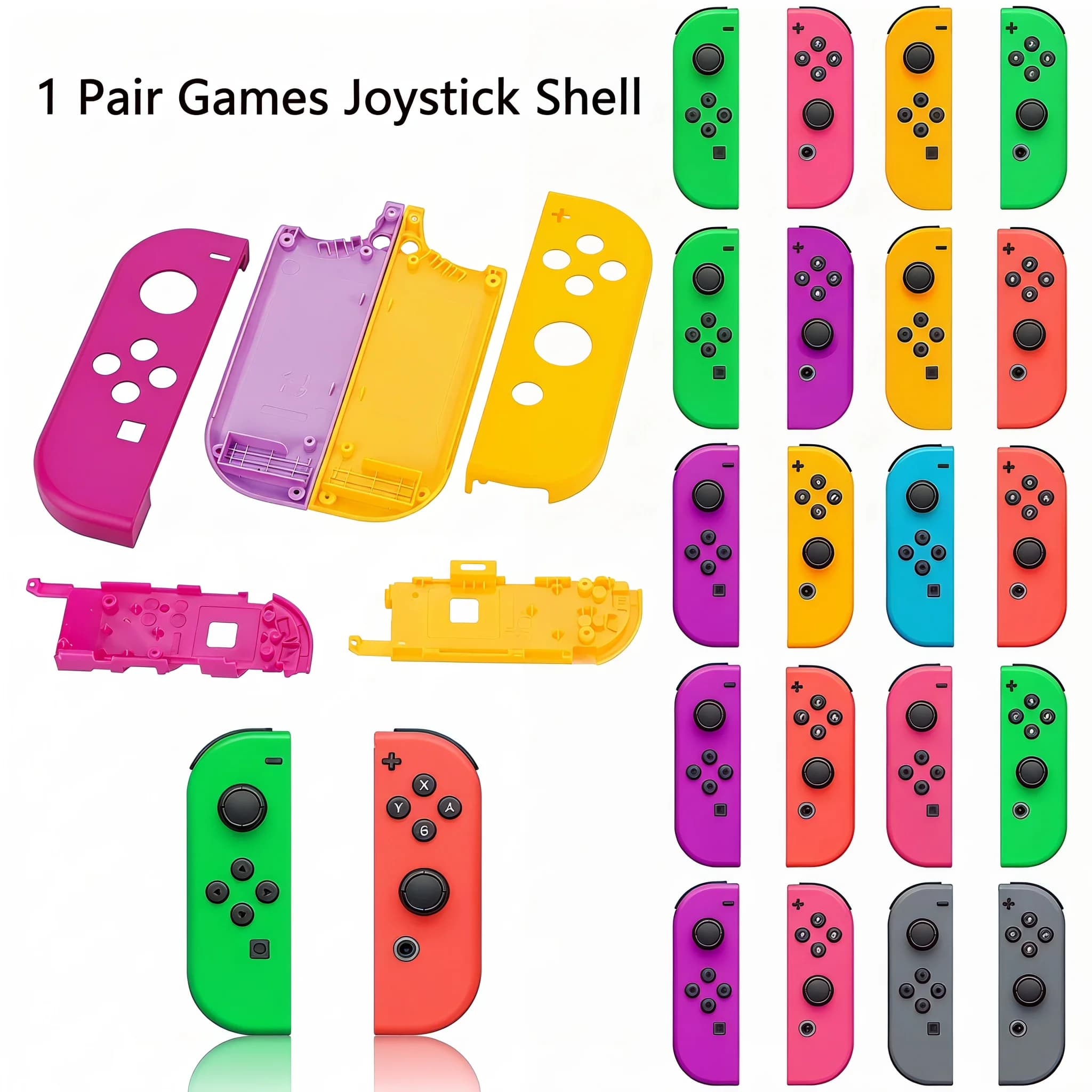 1 Pair Games Joystick Shell for Nitendo Switch Case Joy Con Controller Housing Cover for Nintendo Switch NS Cover without screws