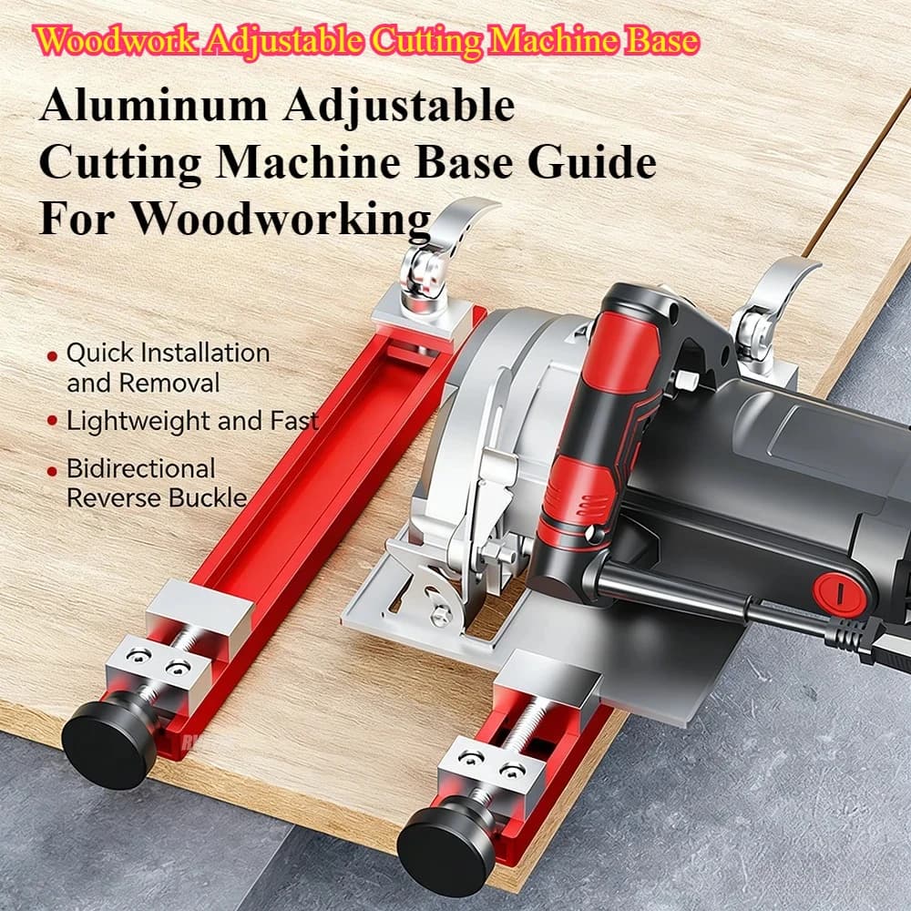 Woodwork Adjustable Cutting Machine Base - Aluminum Circular Saw Guide Precise Cut Milling Punch Board