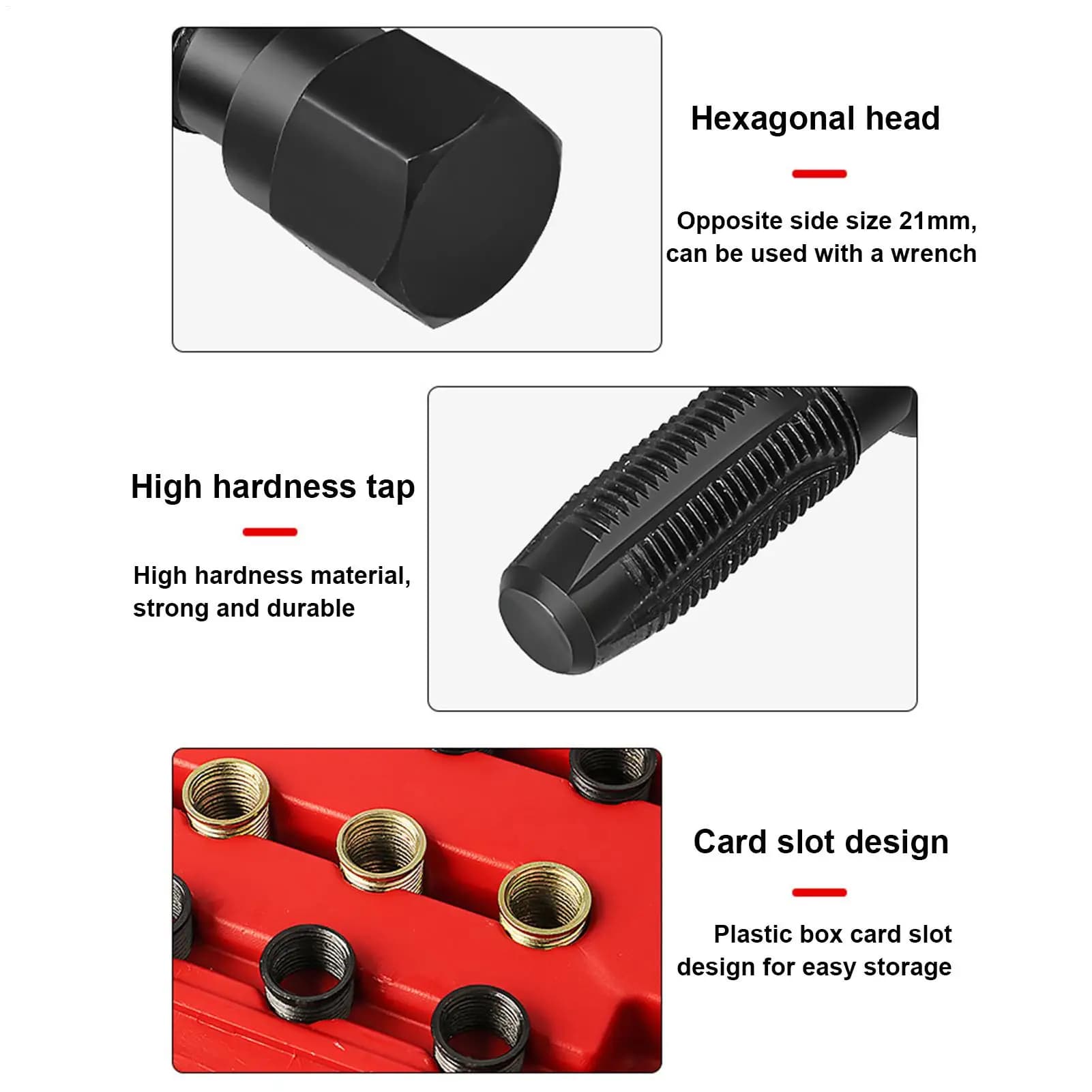 Helical kit with plug Set of helical repair tools with 16-piece grip with portable car motor case truck auto Suv Rv Berlina