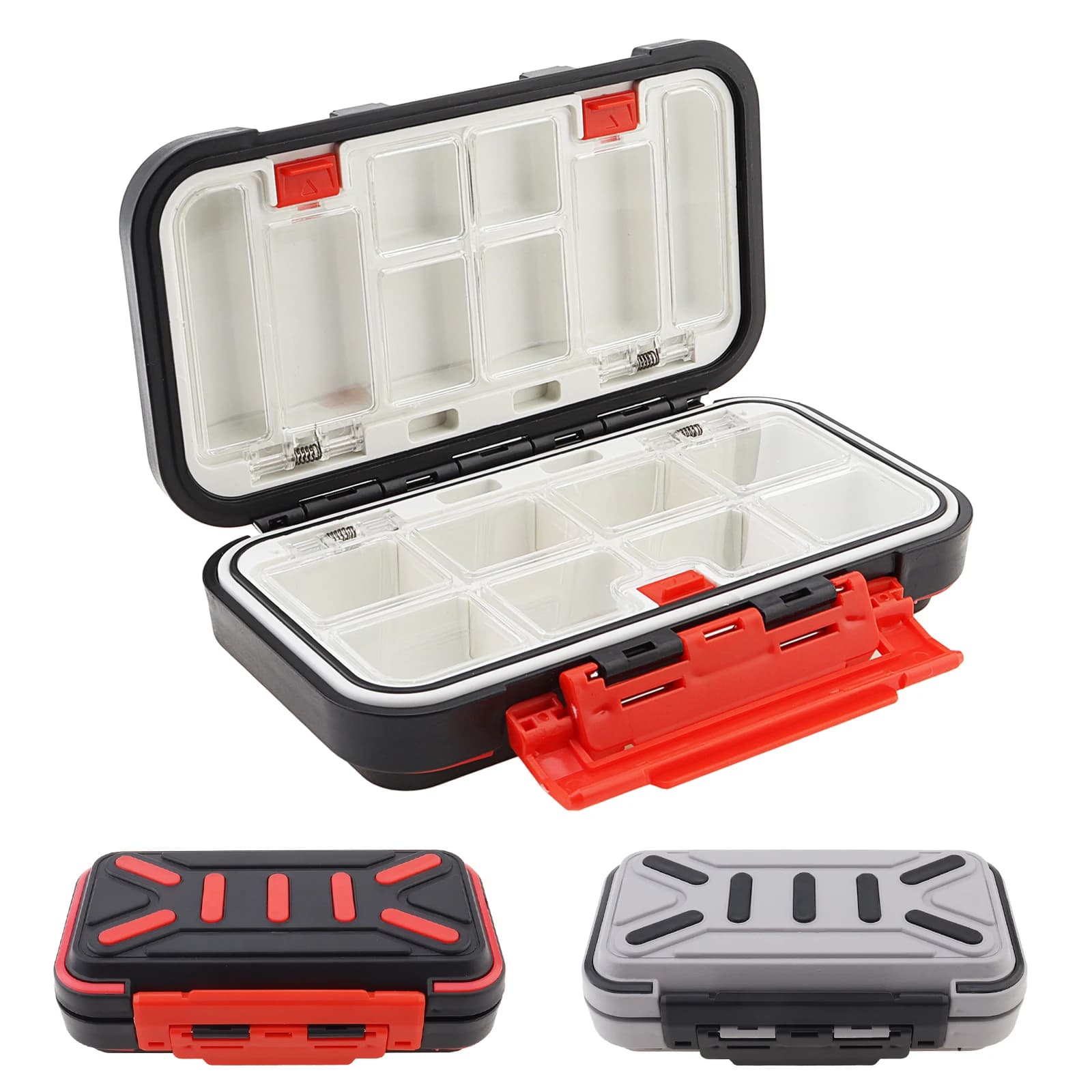Double-layer fishing gear box 16x9,4x4,8 cm with adjustable compartments, bag for baits, hooks and accessories