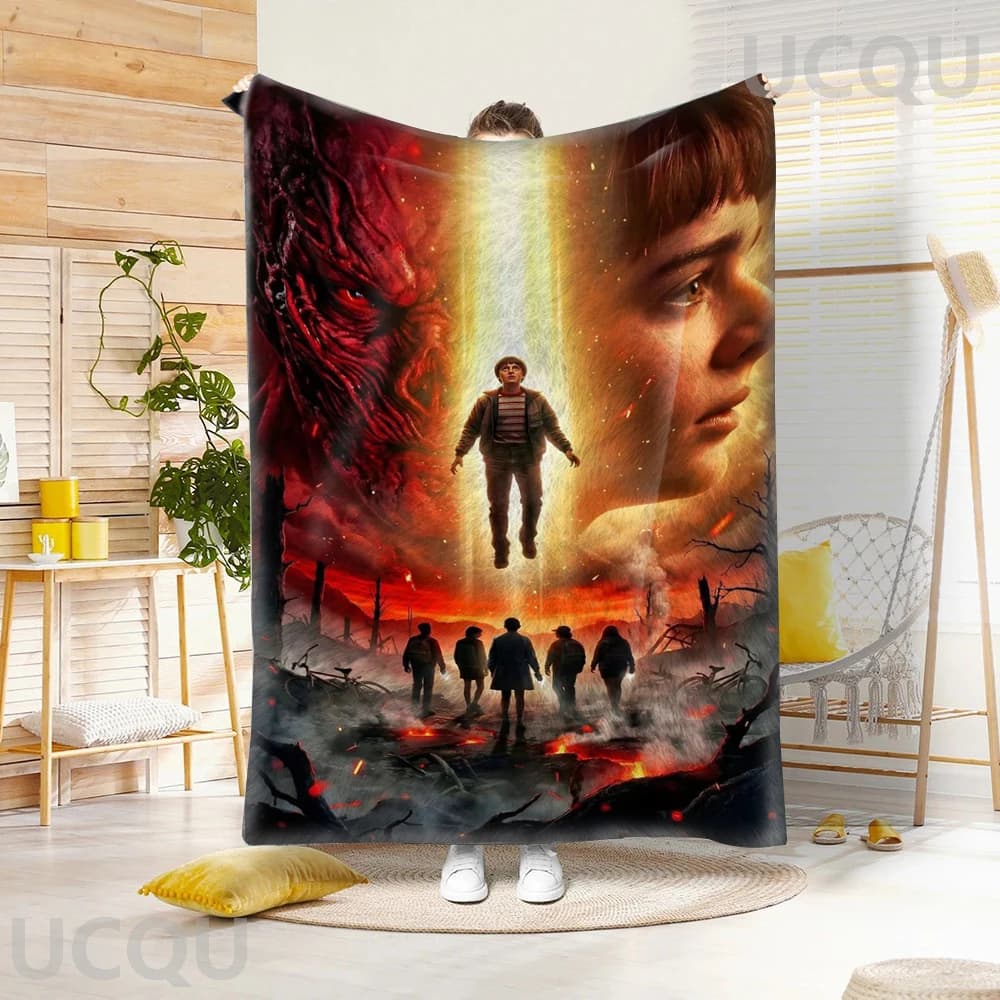 Coperta di diverse dimensioni Stampa 2D Hero Eleven e Monster Design Materiale in flanella Uso del soggiorno Emozionante