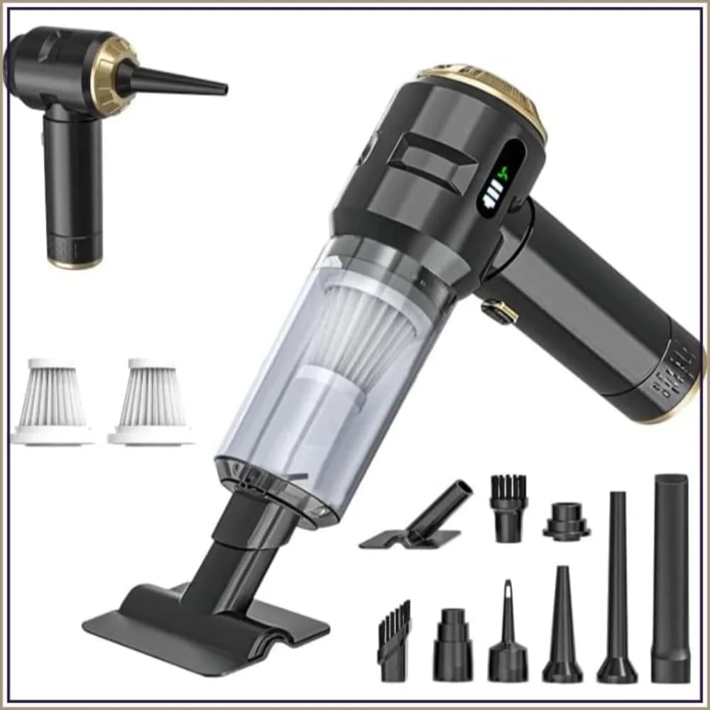 23000Pa Cordless Handheld Vacuum, 48Min Runtime, Lightweight for Car Home Pet Hair, Black-Gold