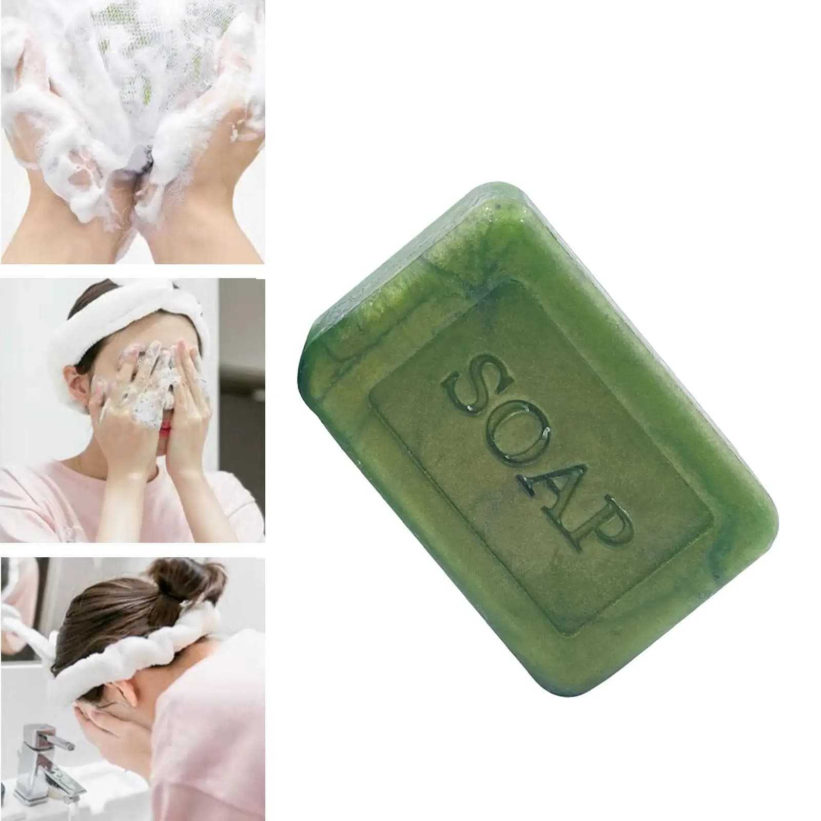 Sapone all'olio essenziale dell'albero del tè Sapone detergente rinfrescante per il controllo dell'olio verde per uomini del corpo