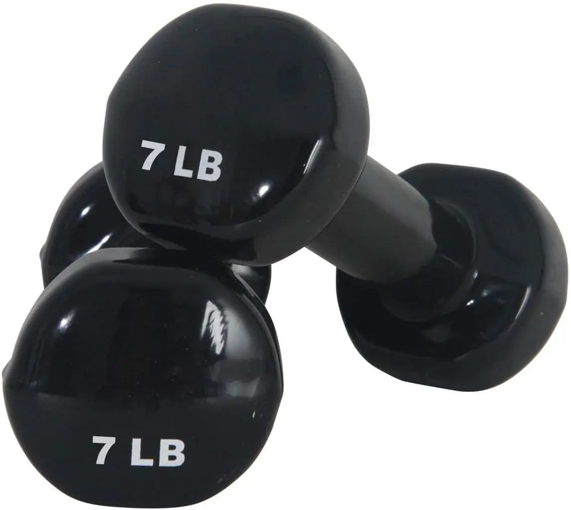 Set of 1-12-pound vinyl handlebars for fitness training at home