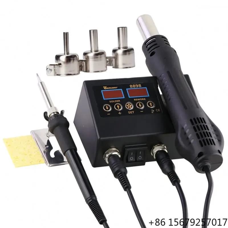 8898 Hot Air Gun Electric Soldering Iron 2-in-1 Induction Heating 600W Station Computer Mobile Phone Welding Repair DIY Tool