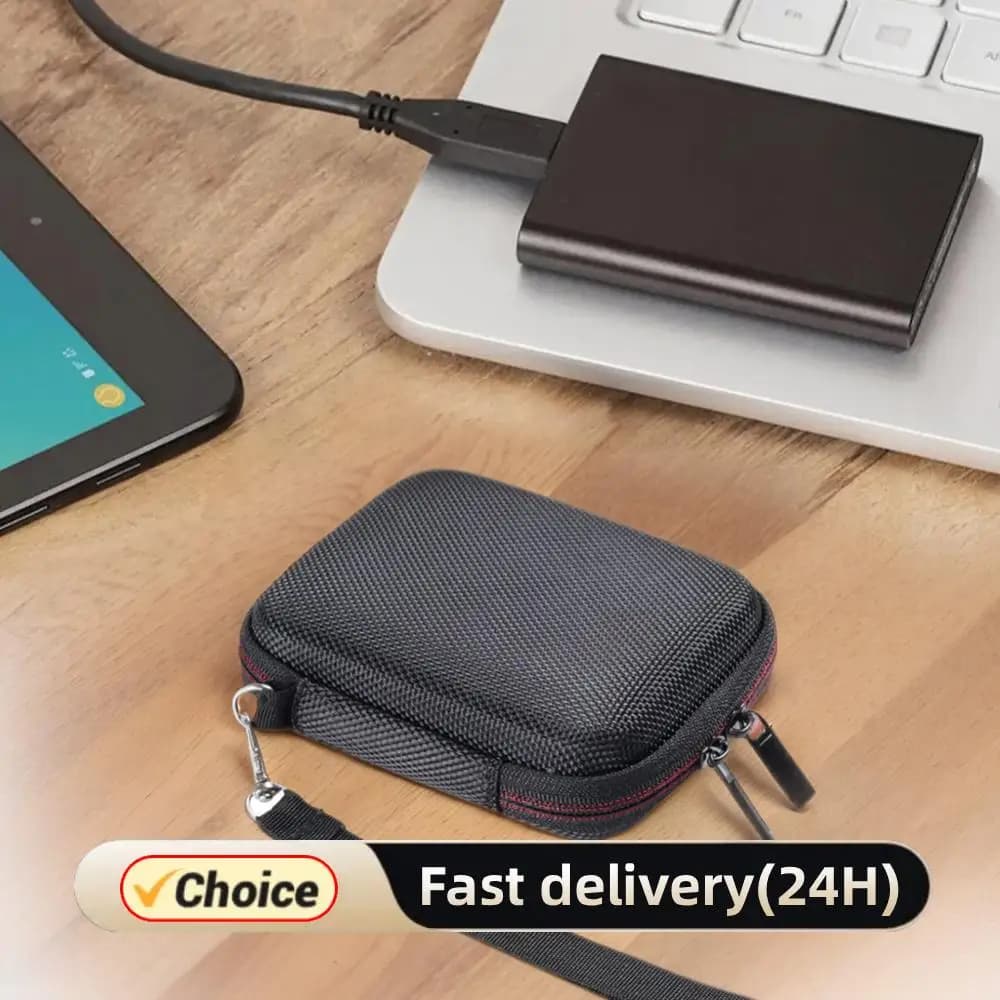 Custodia per disco rigido in EVA con borsa a rete e tracolla da viaggio Borsa per disco rigido esterno per Samsung T7 Shield/T9 4TB/2TB/1TB SSD