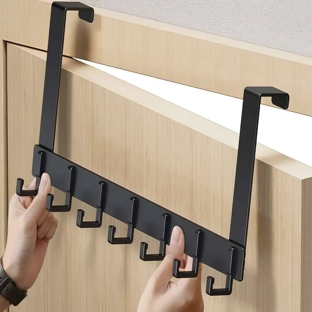 Con 6 ganci, stile moda senza trapano sul retro, organizer per abbigliamento, gancio per porta d'ingresso, gancio a parete