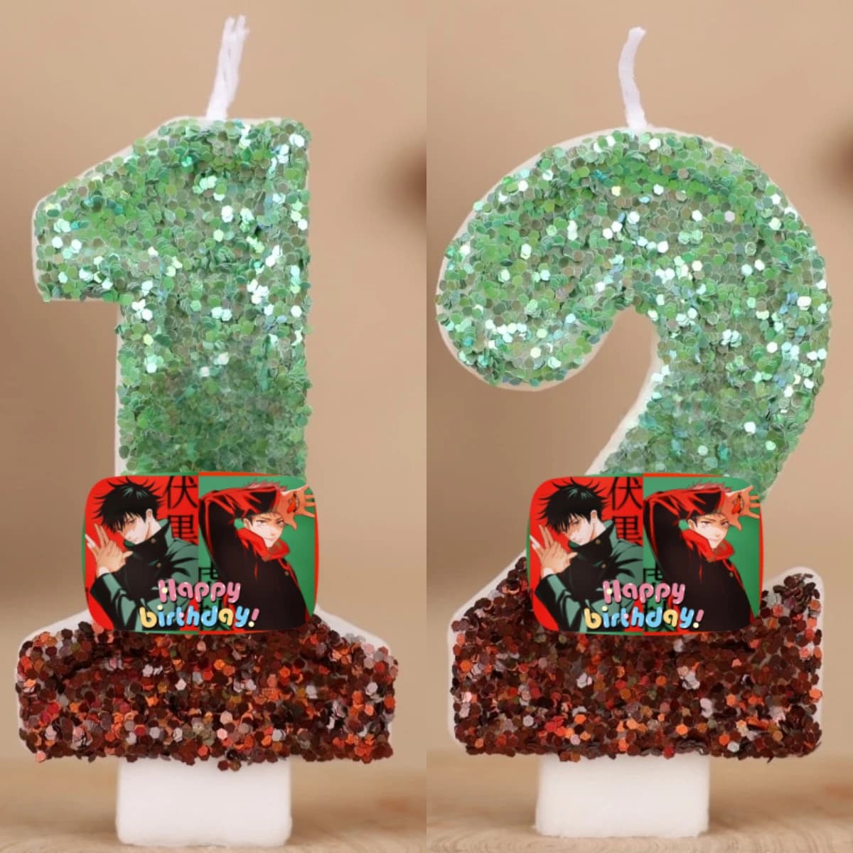 Candele Digitali Jujutsu Kaisen Numeri 0-9, Decorazioni per Torte di Compleanno per Bambini, Accessori per Feste a Tema Anime