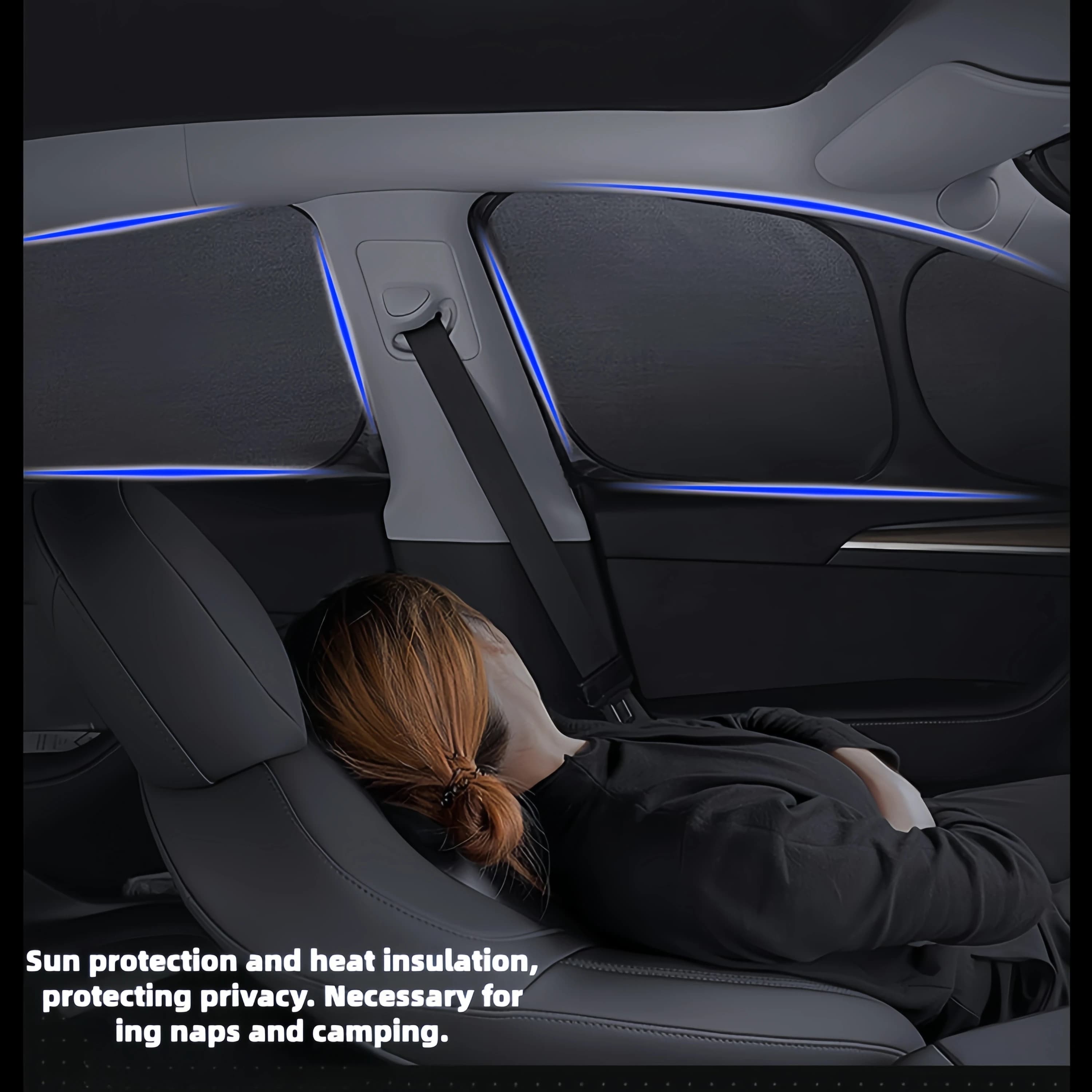 For Tesla Model Y Juniper2021+ Launch Sun Shade Front Rear Side Window Sunshade Windshield Sun Visor Outdoor Camping Accessories