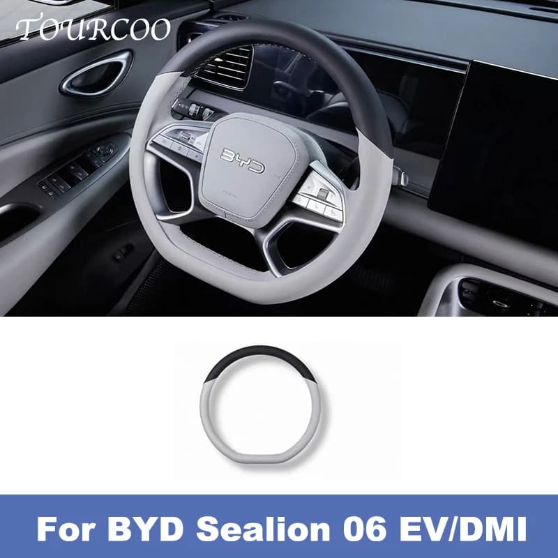For BYD Sealion 06 EV/DMI 2025 2026 Car Styling Steering Wheel Cover All Season Anti Slip Handle Cover Interior Accessories