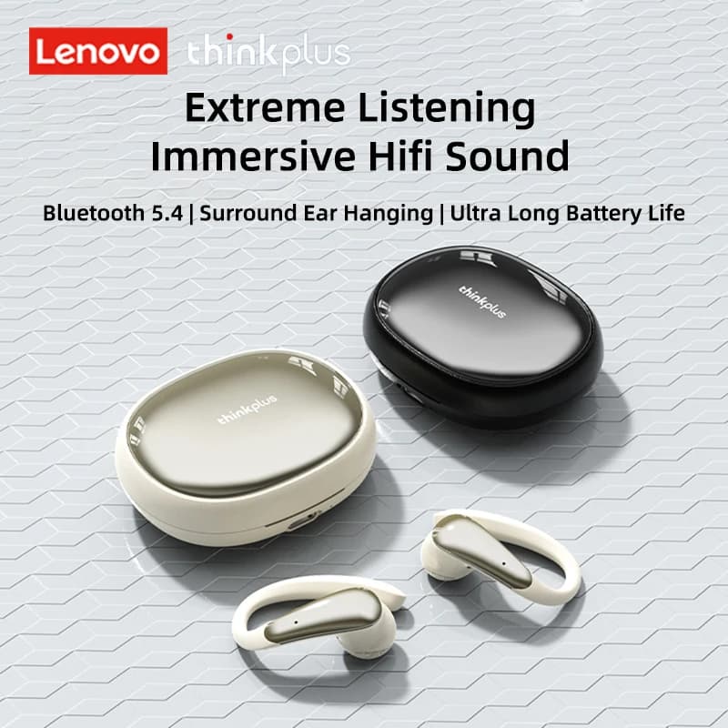 Lenovo LK40 Wireless Headphones Bluetooth 5.4 HiFi Sound Earphones Gaming Sport Waterproof Headphones HD call with Microphone Ear Hook