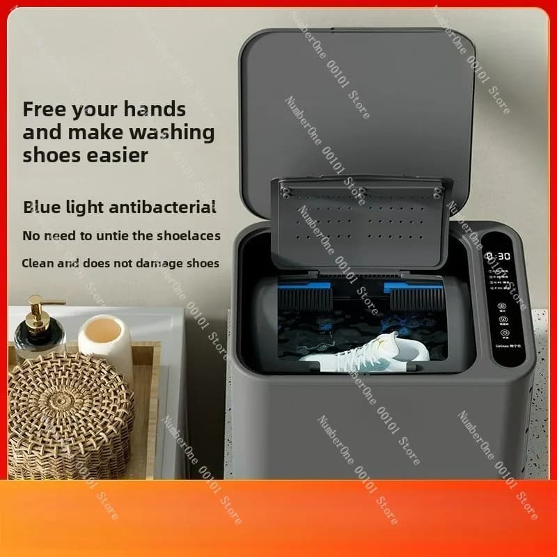 Mini Lavatrice Automatica per Scarpe, Pulitore Compatto con Spazzole per Uso Domestico e Lavanderia