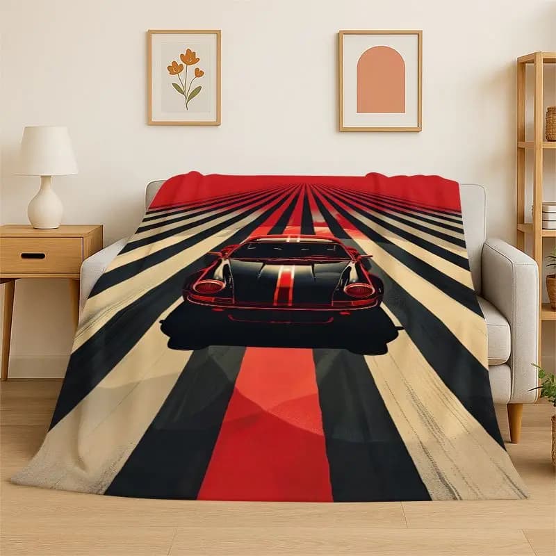 Future Concept Sports Racing Car Moto Flannel Blanket Soft Throw Blanket for Bedroom Living Room Bed Travel Camping Picnic Nap